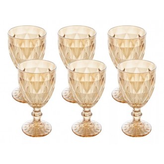Jogo De  6 Taças Diamond Âmbar Metalizado 325ml Lyor